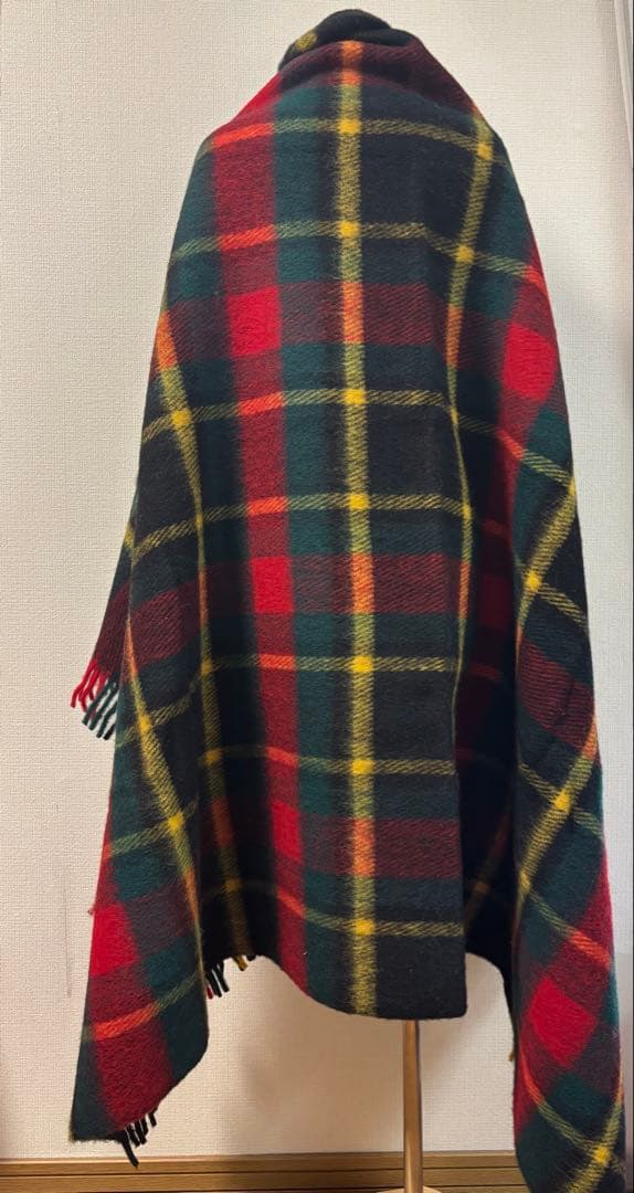 未使用◇厚手大判チェックストール ブランケット◇ドイツ製◇