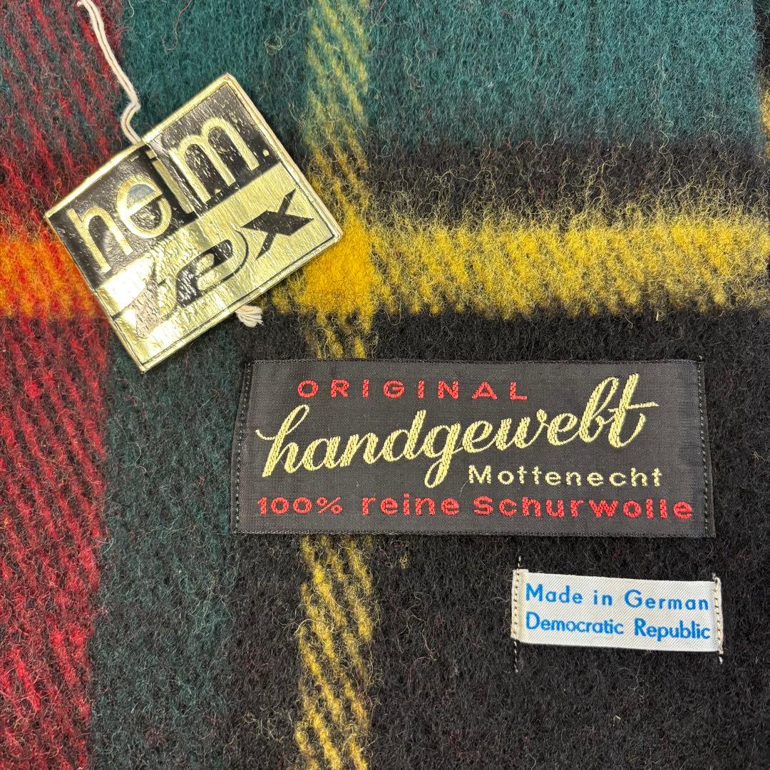 未使用◇厚手大判チェックストール ブランケット◇ドイツ製◇