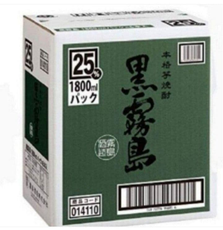 1302 黒霧島 芋 25度1.8Lパック 1ケ一ス( 6本入)