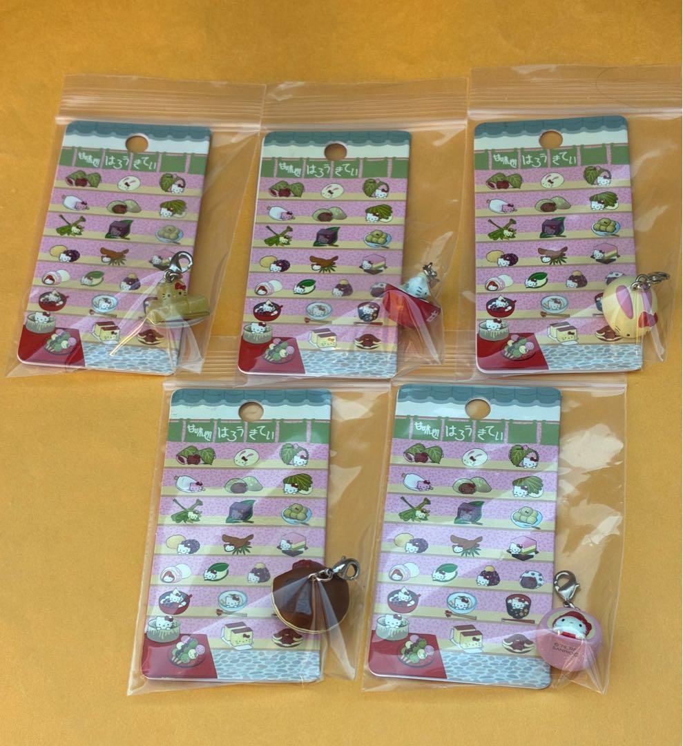 ★激レア★甘味処 ファスナーマスコット 根付★はろうきてぃ 5個セット★キティ