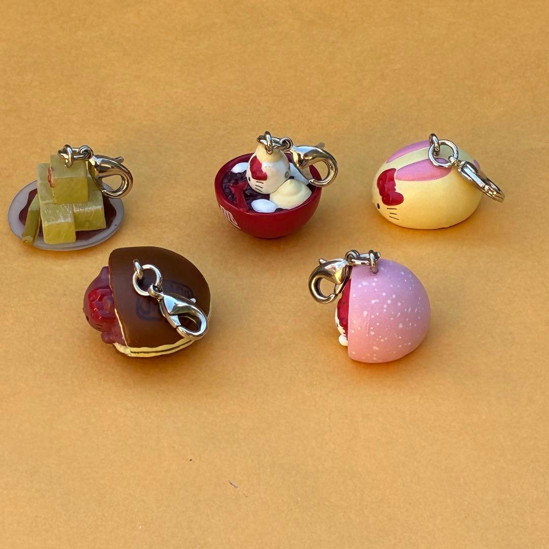 ★激レア★甘味処 ファスナーマスコット 根付★はろうきてぃ 5個セット★キティ