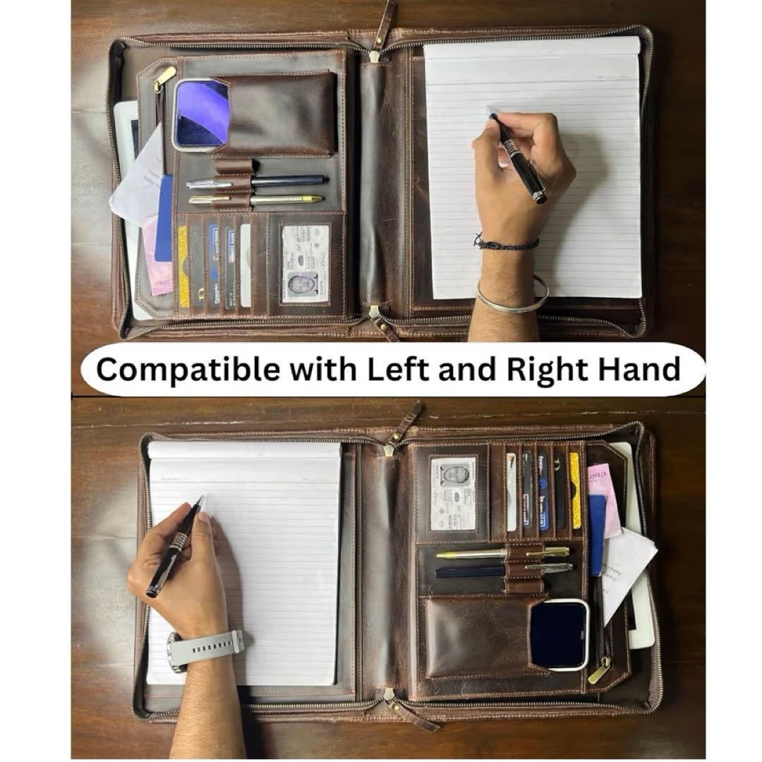 レザービジネスiPadジッパーフォルダー多機能会議ドキュメントホルダーオフィス