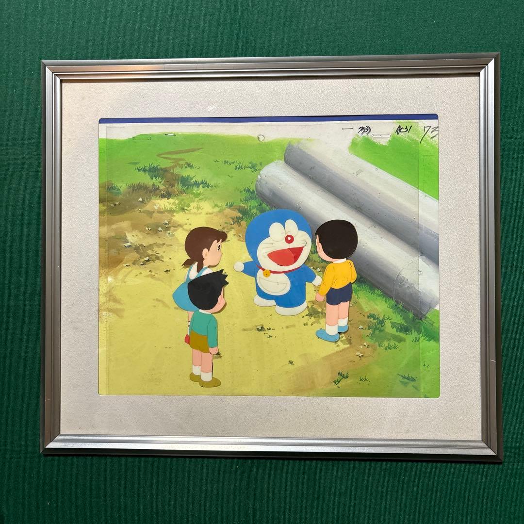 セル画 ドラえもん 直筆背景付き