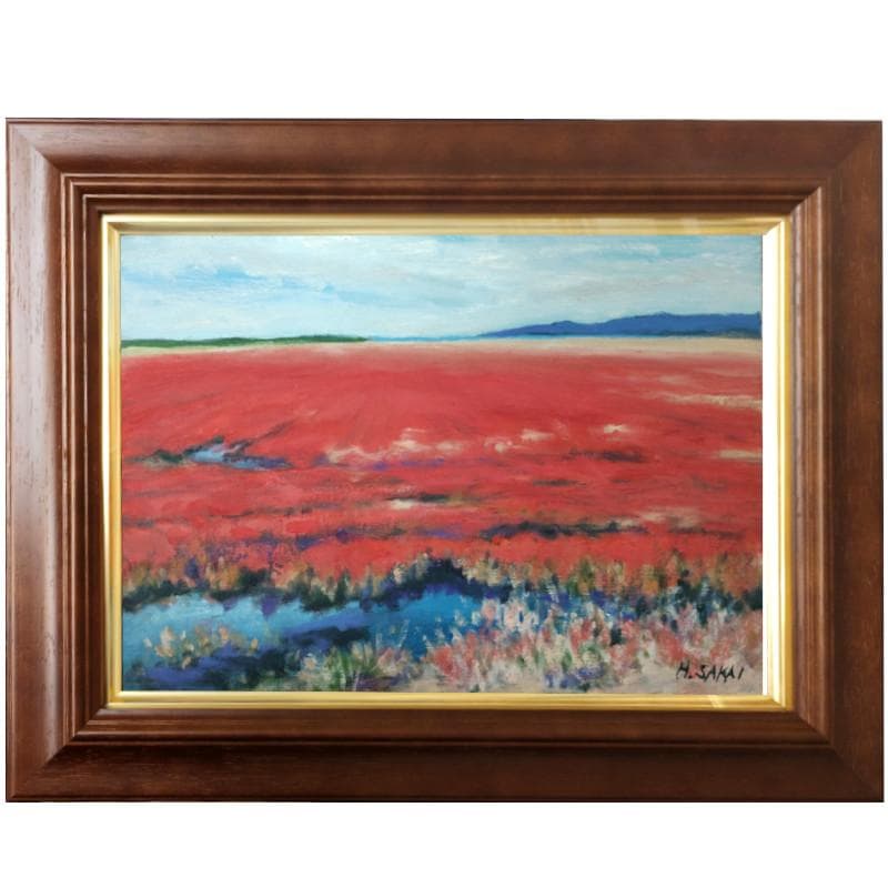 ☆ 境 肇 ☆「サンゴ草」油絵　F4号　新品額！