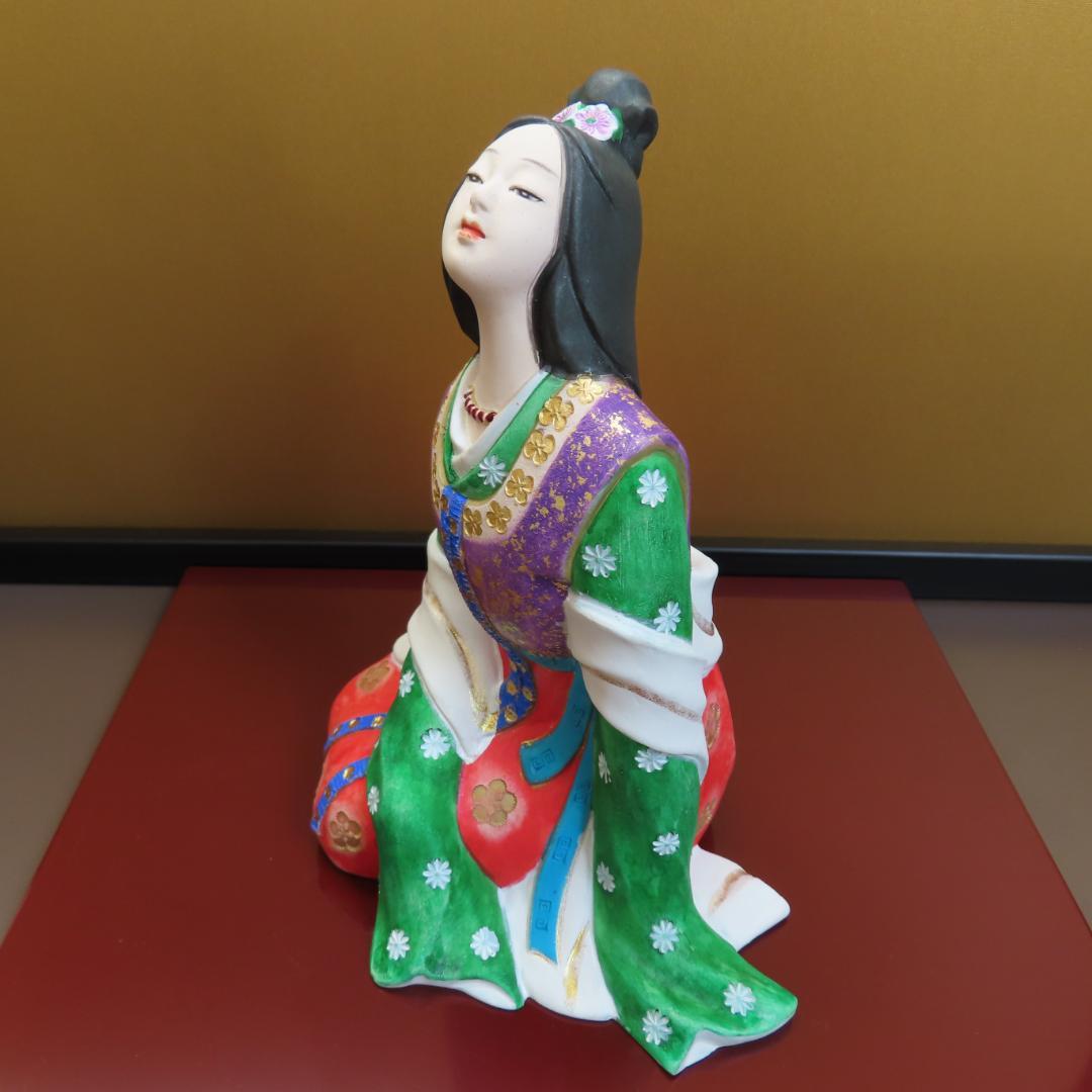 博多人形『恋ひ恋ひて』無形文化財保持者 川崎幸子作 Hakata Doll飾台付