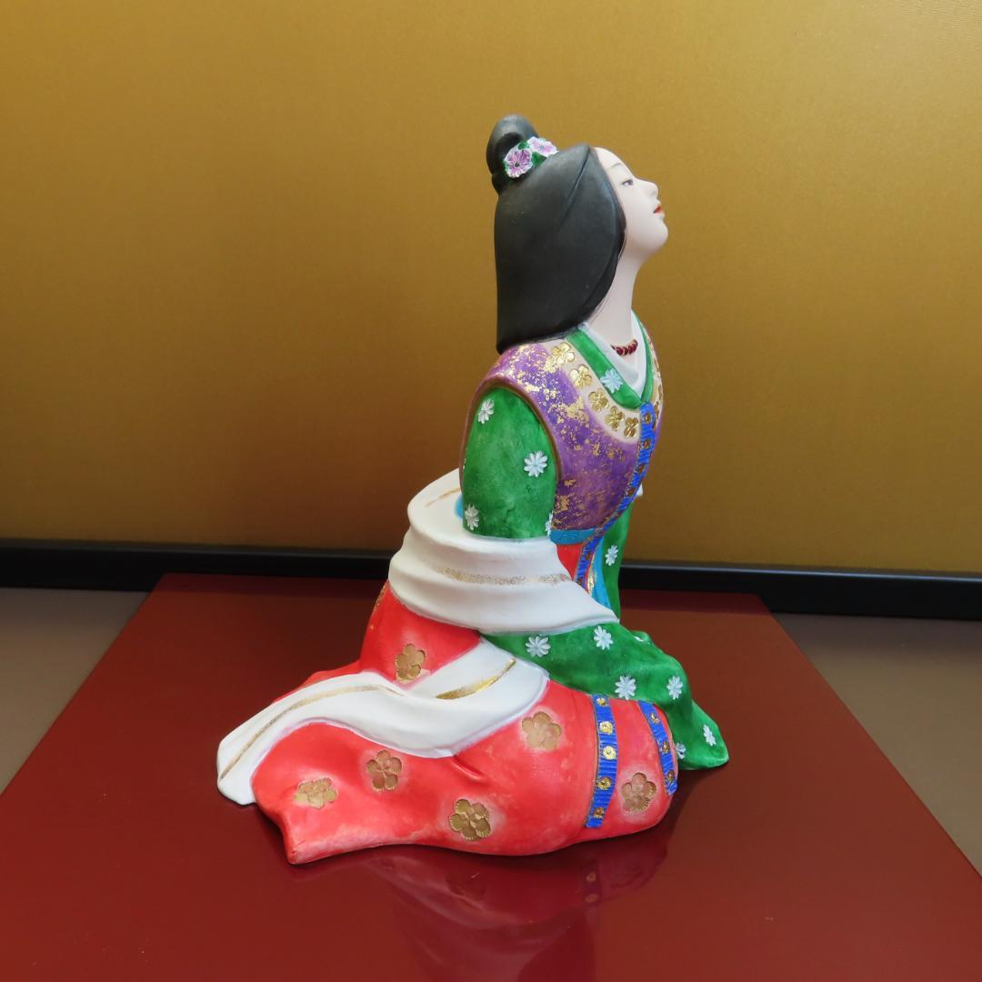 博多人形『恋ひ恋ひて』無形文化財保持者 川崎幸子作 Hakata Doll飾台付