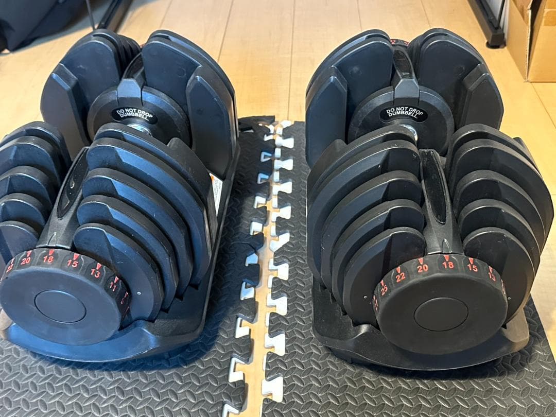 【セット価格】可変式ダンベル40kg 2つ、折り畳み式ベンチシート、フロアマット