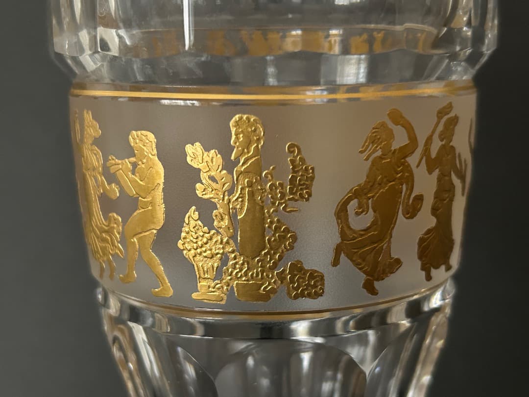 花瓶 (クリスタル 金色装飾)