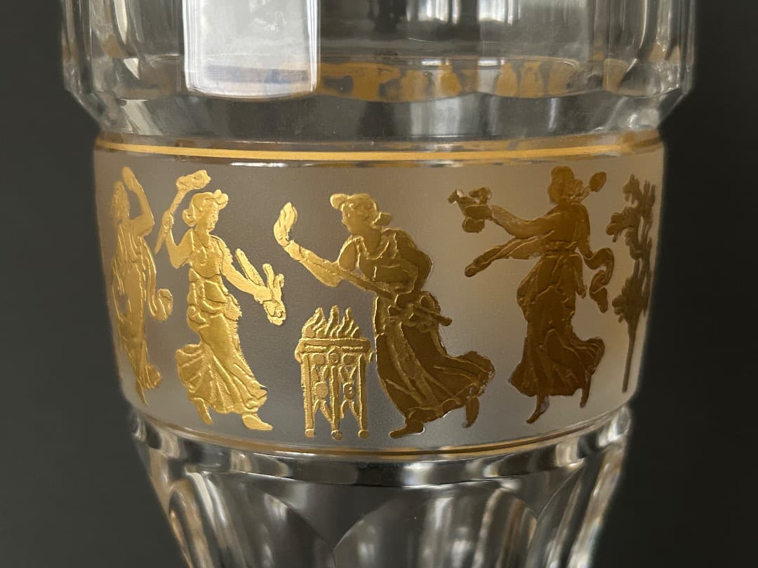 花瓶 (クリスタル 金色装飾)