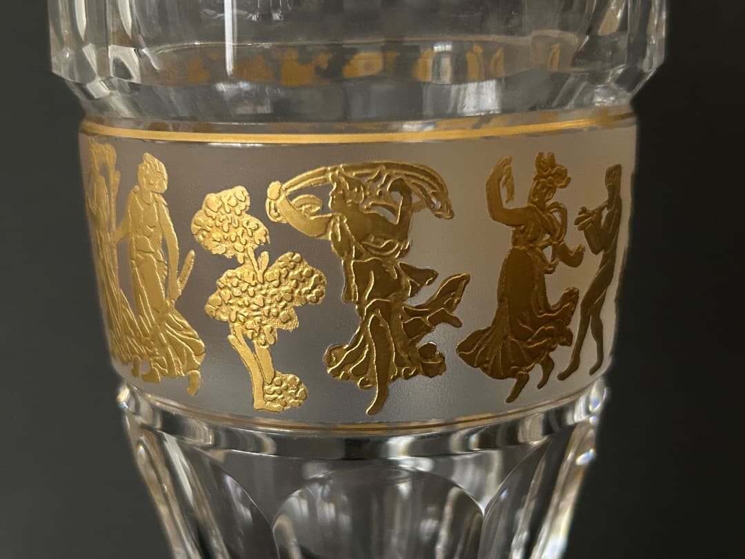 花瓶 (クリスタル 金色装飾)