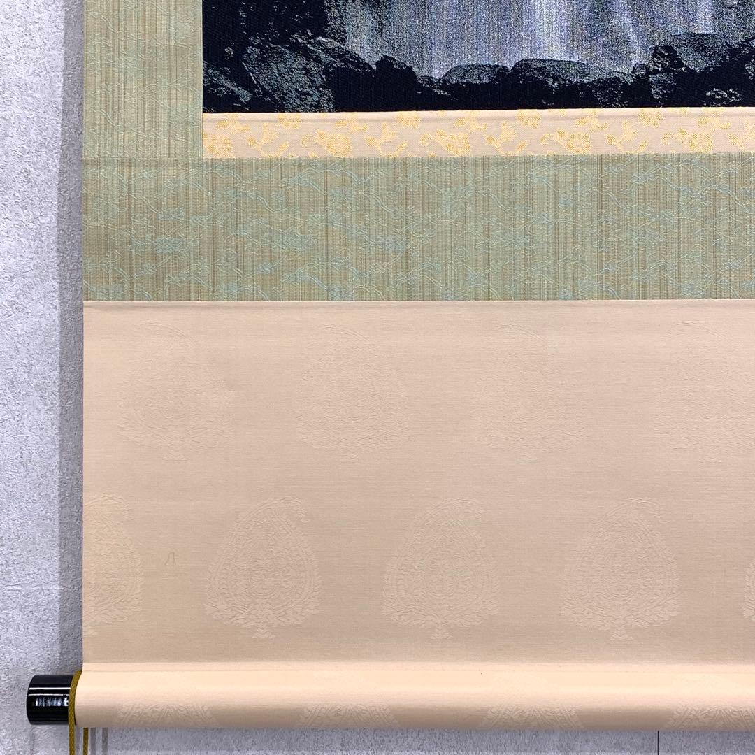 掛軸 那智の滝観音出現御軸 青岸渡寺 織絵 木箱 太巻 A-19