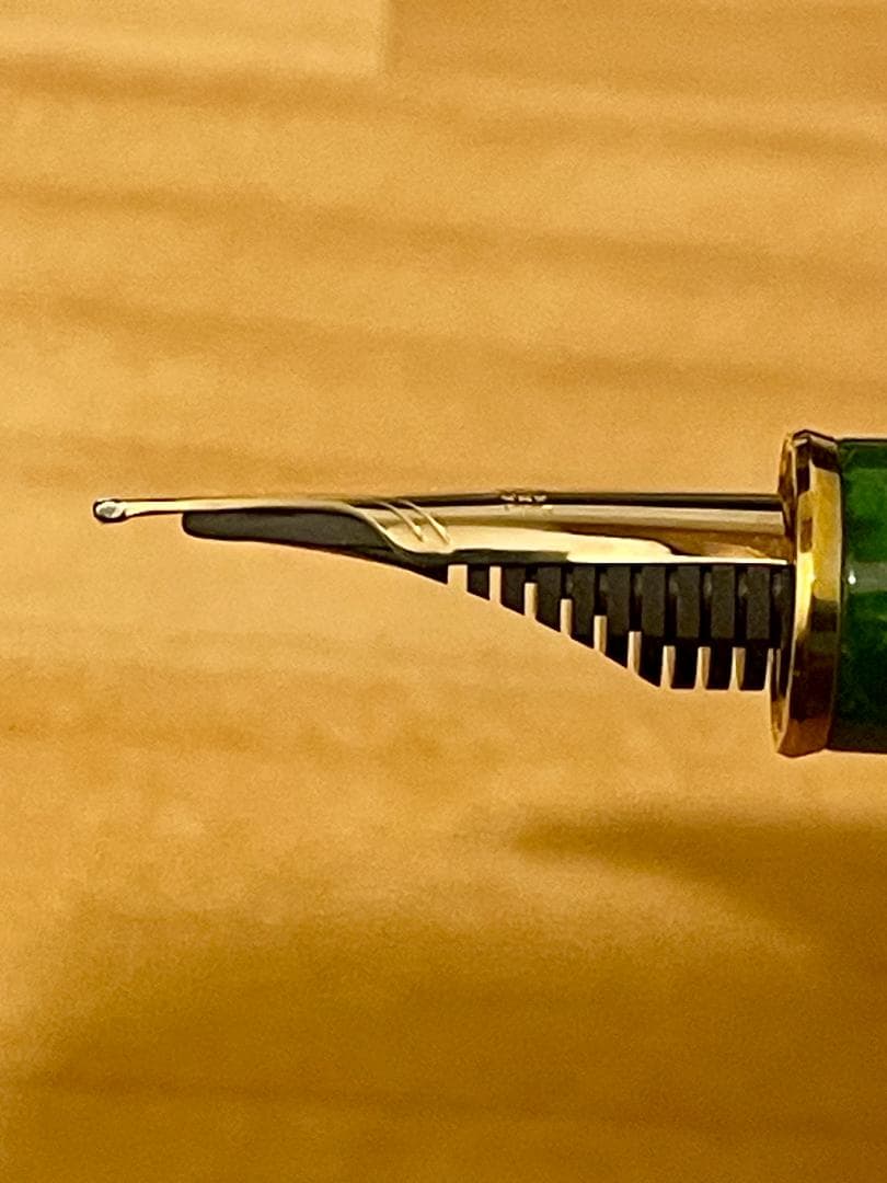 【箱付き完品】プラチナ万年筆　#3776　セルロイド　エメラルド　太字