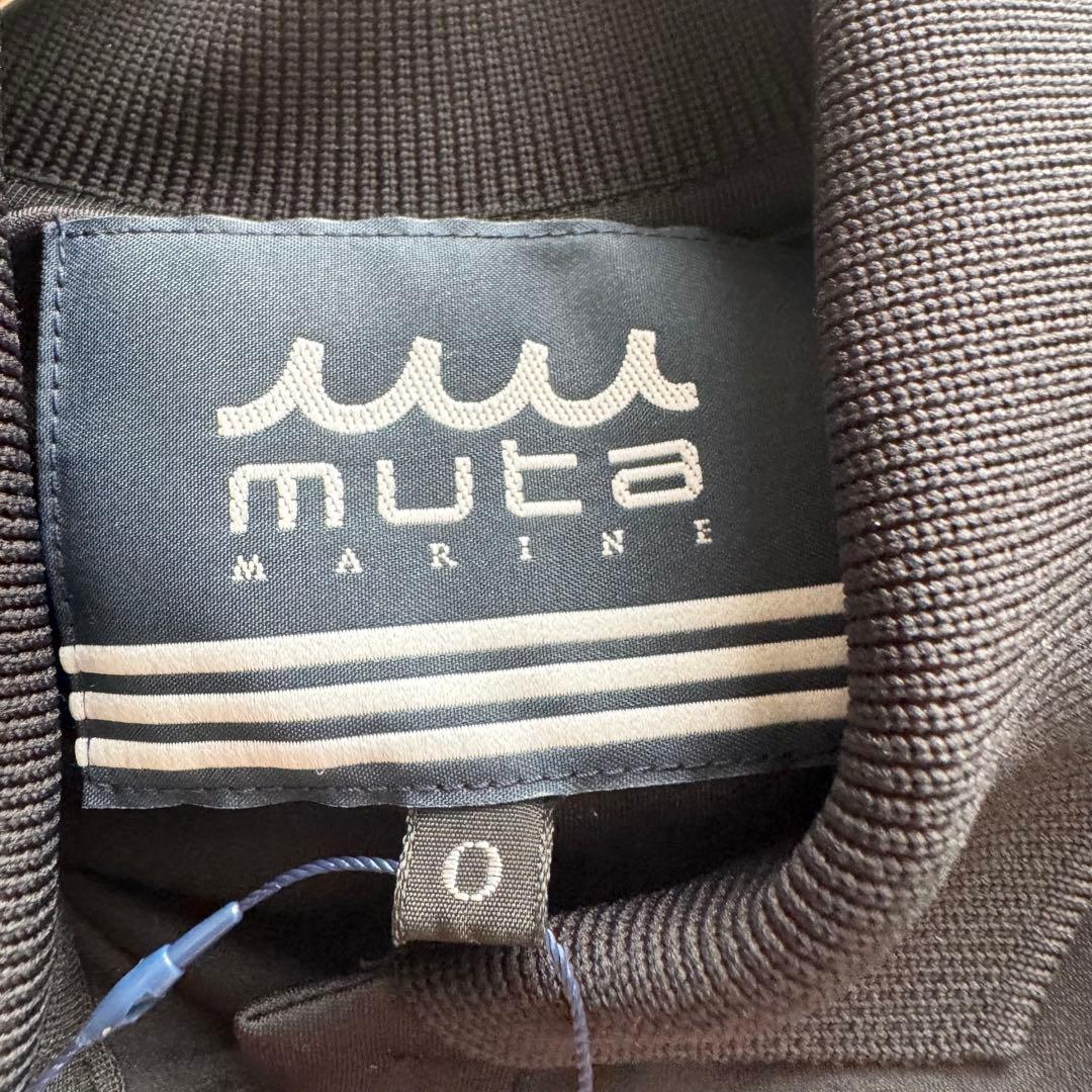 タグ付き　ムータマリンゴルフ　ワンピース　半袖　ロゴプリント　ベルト　黒　フレア