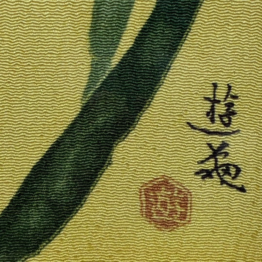 絹ちりめん　染色　額絵　あやめ　菖蒲 　57×57㎝