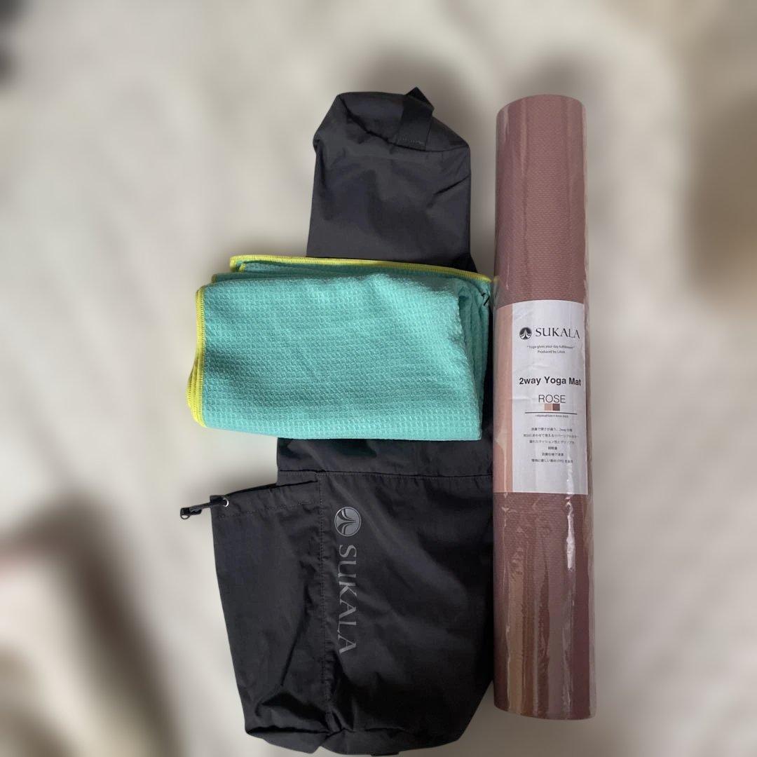 SUKALA 2way Yoga Mat ローズ　カバー　LAVAラグ３点セット