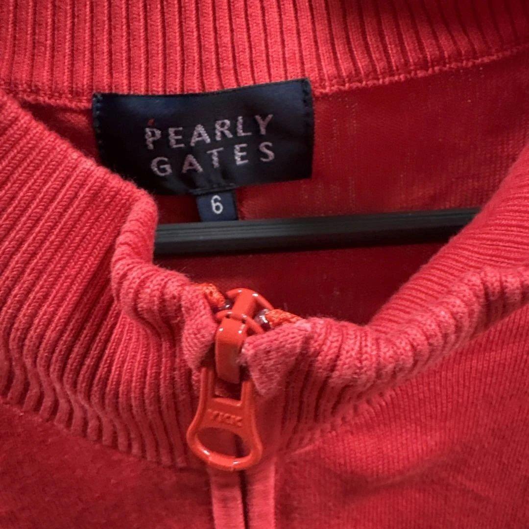 PEARLY GATES レッド ジッパーセーター