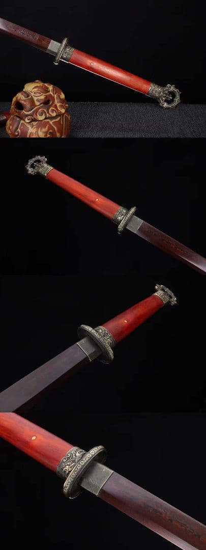 紅蓮青炎唐刀-模様鋼が赤くなる 古兵器   武具　刀装具　日本刀　模造刀 居合刀