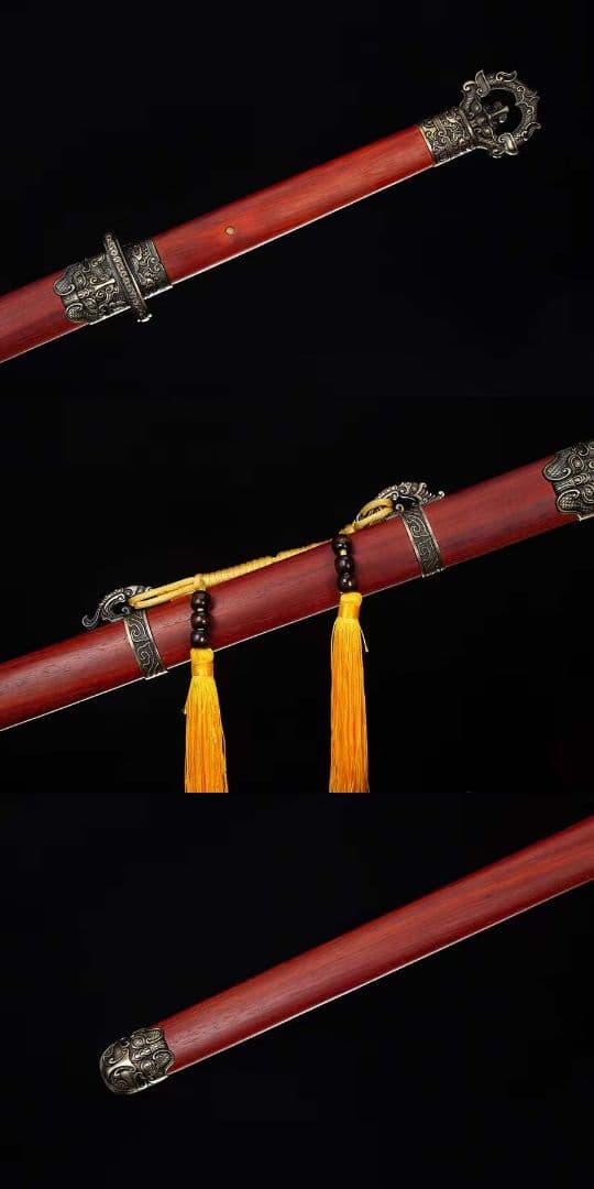 紅蓮青炎唐刀-模様鋼が赤くなる 古兵器   武具　刀装具　日本刀　模造刀 居合刀