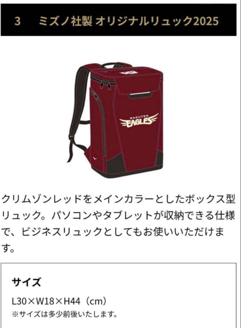楽天イーグルスFC バックパック 2025