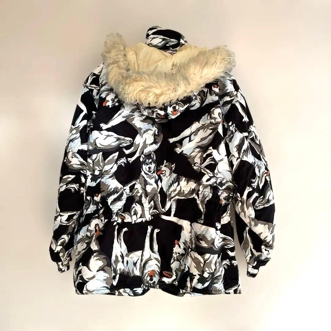 KESHO ABE ハスキー犬柄　スキーウェア　セットアップ ダウンジャケット