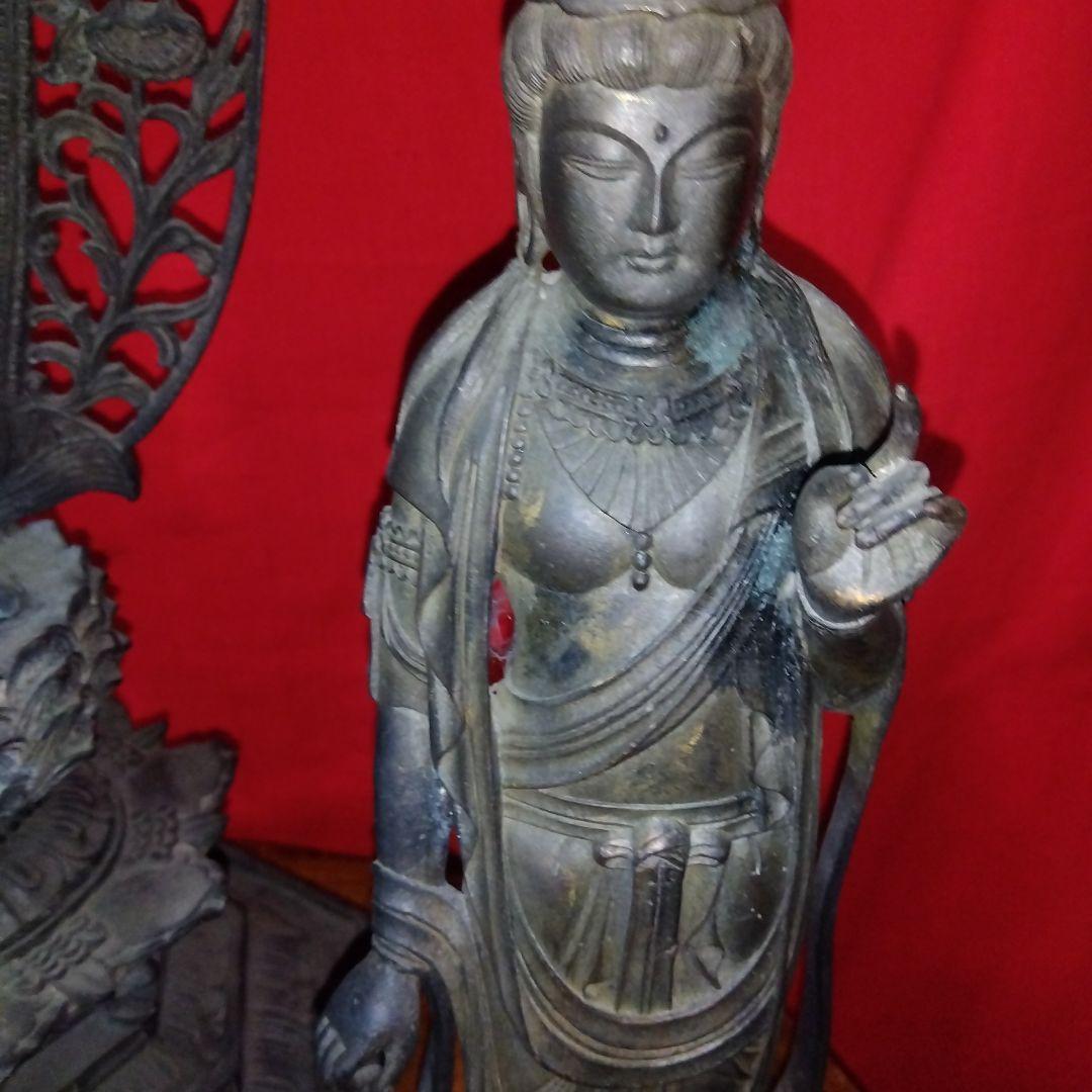 銅造、仏像、美品に近い ５２センチ、二つセット、専用です、