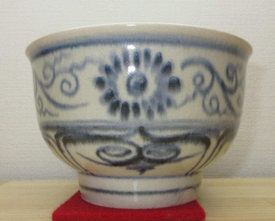 送料込【逢絢亭】茶道具 茶碗 萬古焼 安南茶碗 八幡窯 堀野証嗣 共箱入り