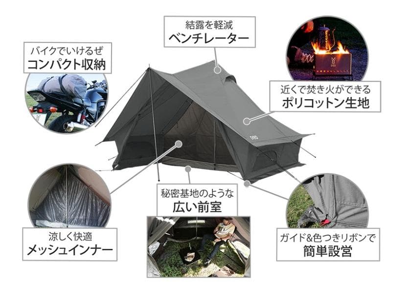 DOD ショウネンテントTC 型番T1-757 グレー