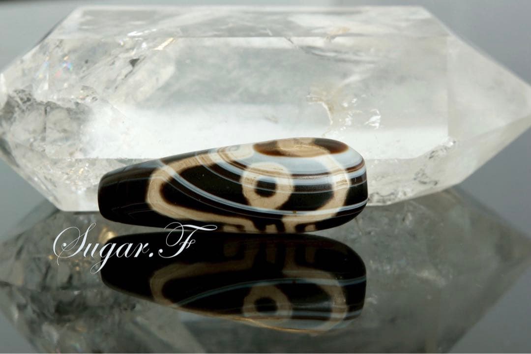 二眼福寿天珠　希少老天珠