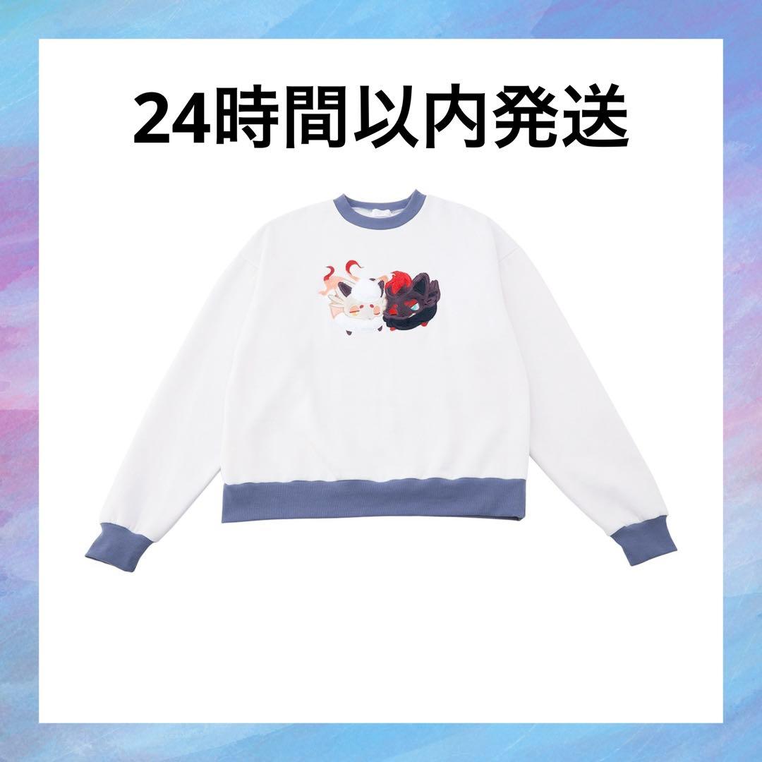 ポケモン　もこもこアップリケスウェット にたものどうし ゾロア＆ヒスイゾロア