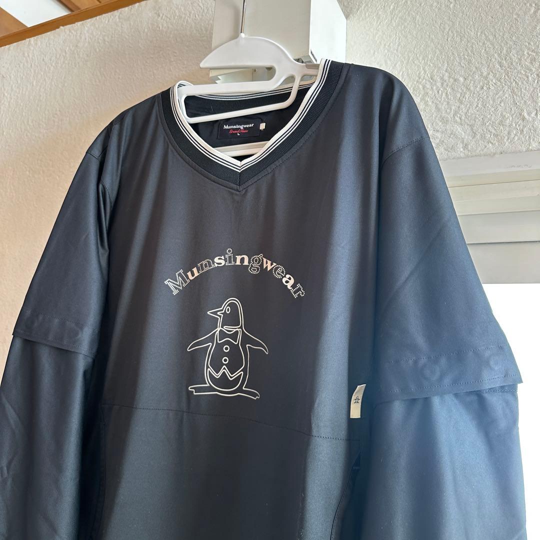 マンシングウェア Vネック ウインドブレーカー ゴルフウェア 黒