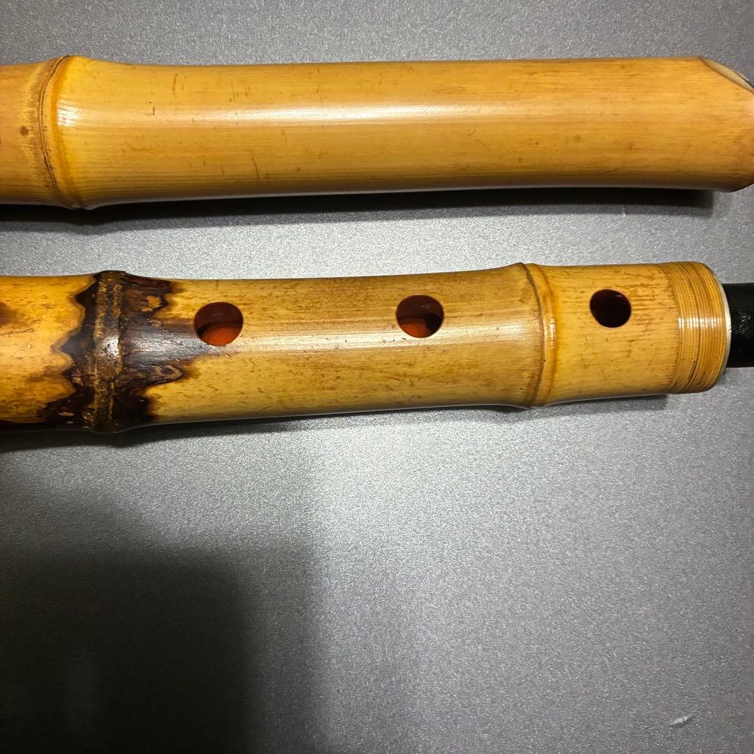 筦山作 都山流1尺７寸尺八２印