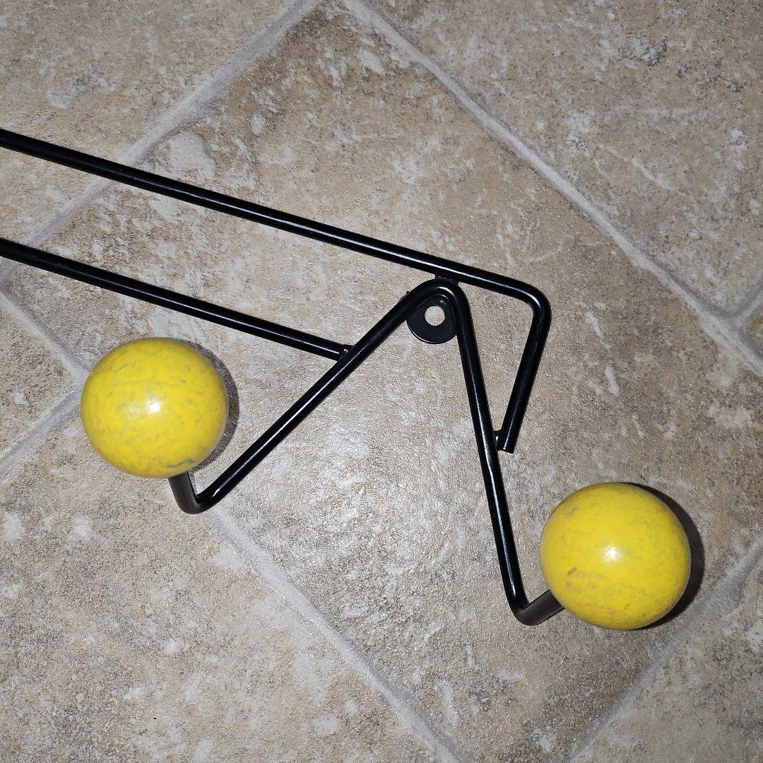 アンティーク モダン 1960S ヴィンテージ コートラック ウォールフック 黄