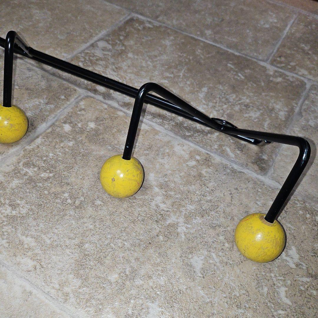 アンティーク モダン 1960S ヴィンテージ コートラック ウォールフック 黄