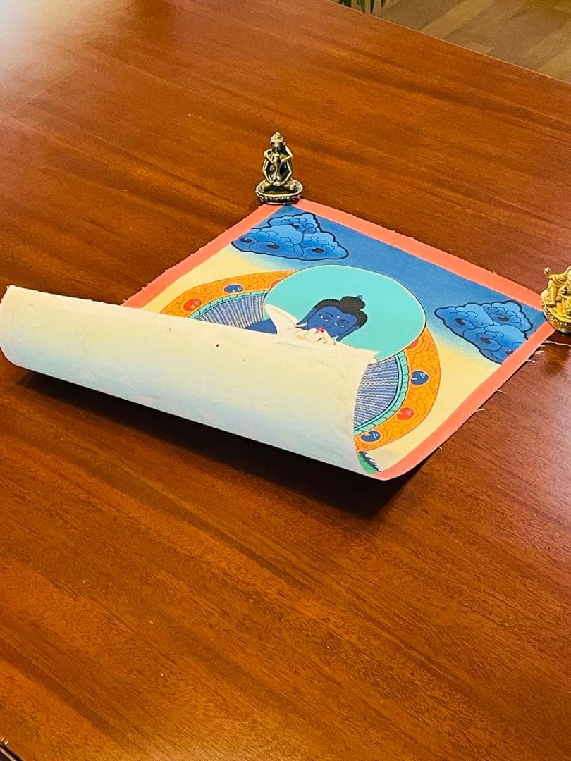 手描き 肉筆画 シャクティ タンカ 曼荼羅 仏陀 ブッタ 38.5 × 28.5