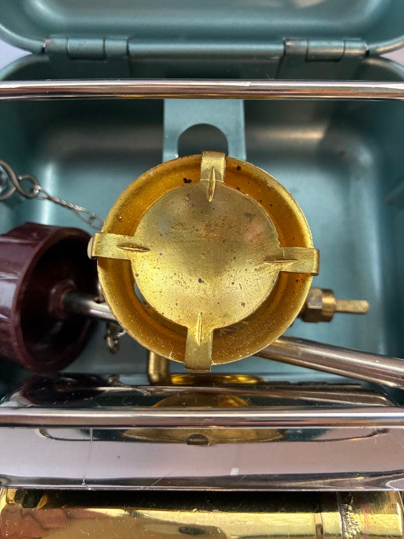 シングルバーナーコンロ ゴールド/グリーン