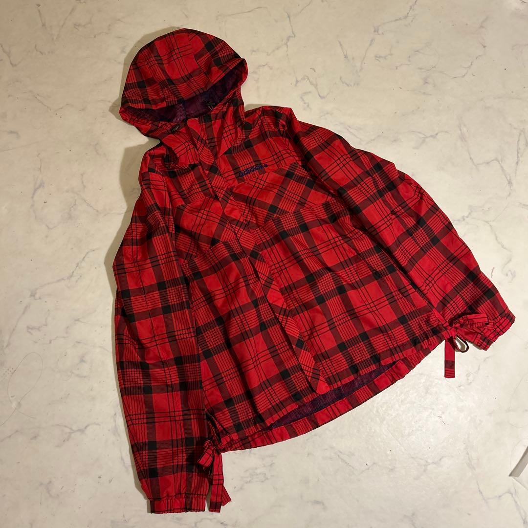 【新品】Adidas 赤黒チェック ジップパーカー サイドリボン　ジャージ