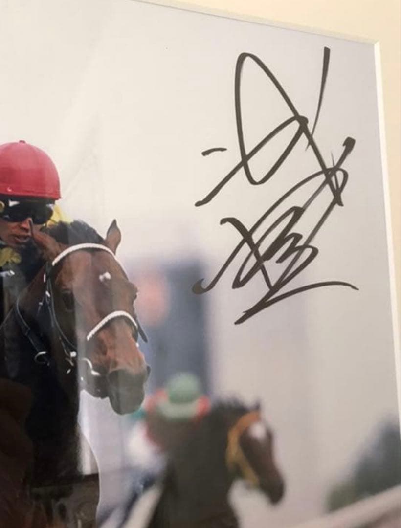 K　競馬　武豊　ディープインパクト　展示写真パネル　直筆サイン入り　武豊展