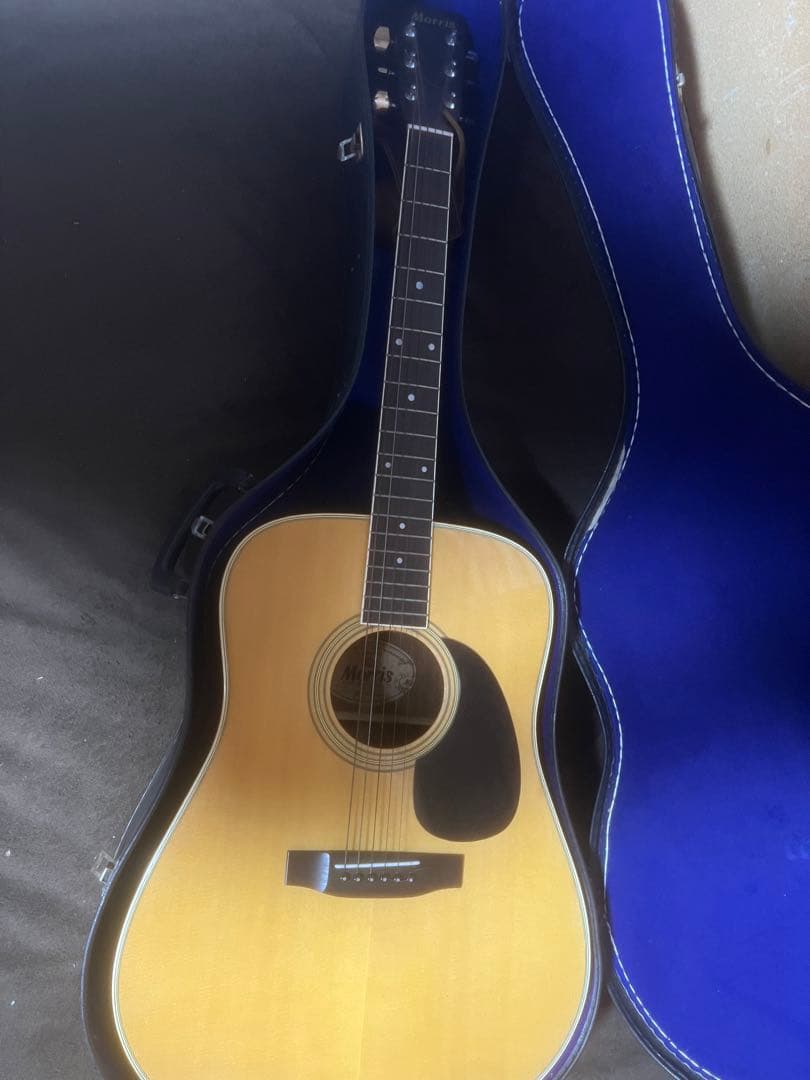 Morris w-25 アコースティックギター　ケース、ストラップ付き