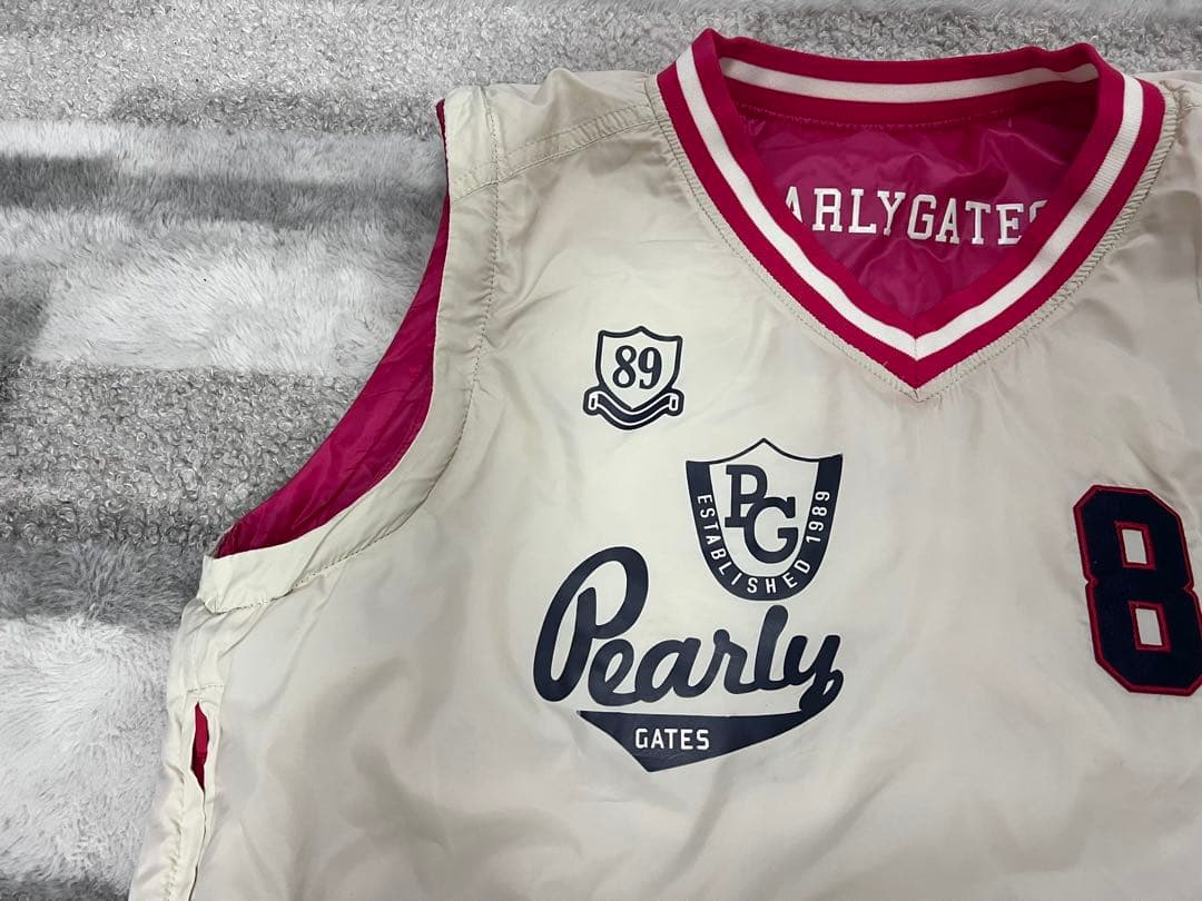 パーリーゲイツ　リバーシブル中綿スニード・ベスト4way ピンク L