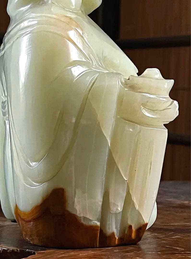 中国美術 時代 翡翠 瑪瑙 緑玉 弥勒菩薩 七福神 台座付き 総重量 約4.5㎏