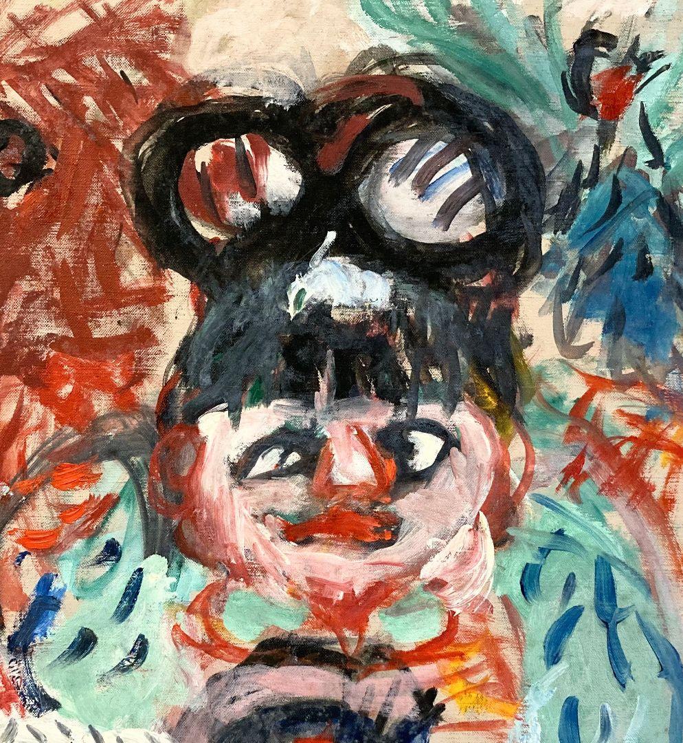 梅原龍三郎「桃太郎」（共シール）額装２０号●油彩画作品 共シール 大迫力です！●