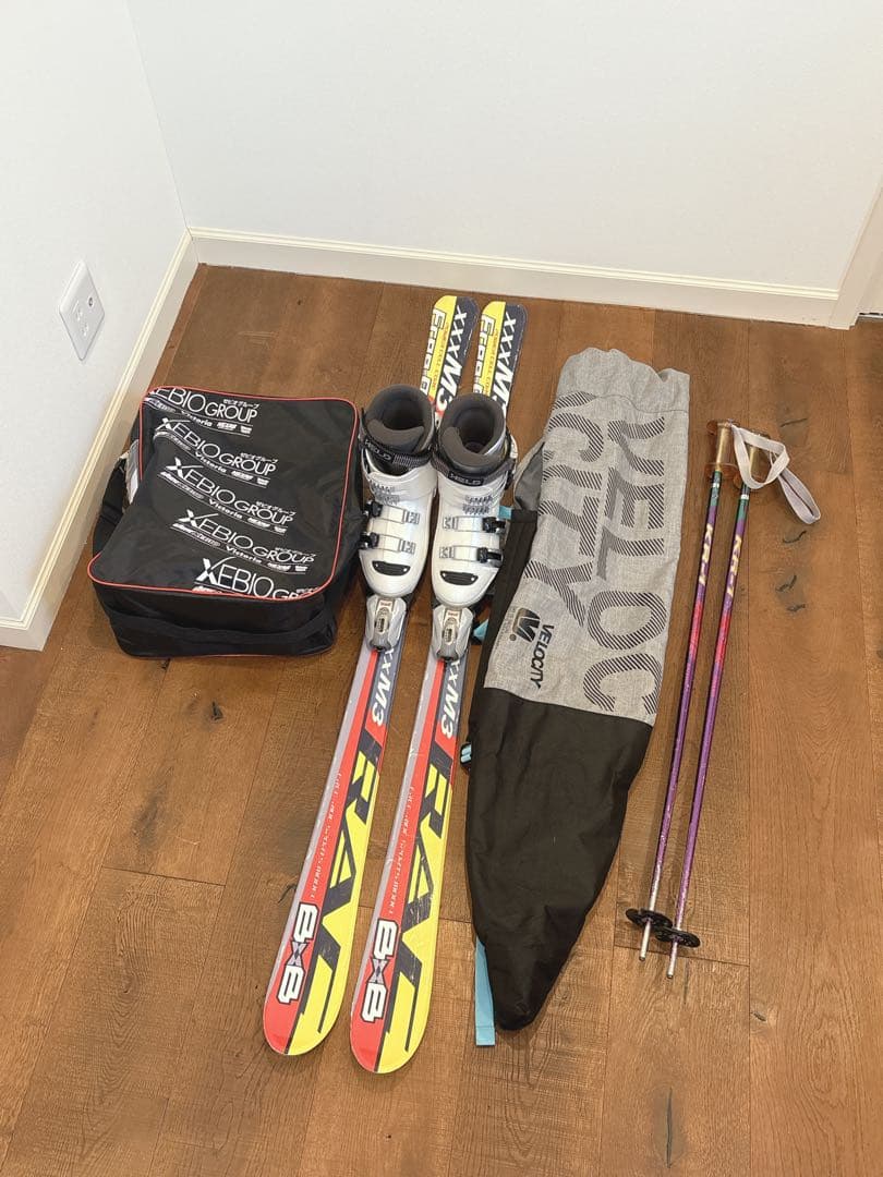 スキーセット　スキー板150cm・ブーツ25.5cm・ストック100cmセット