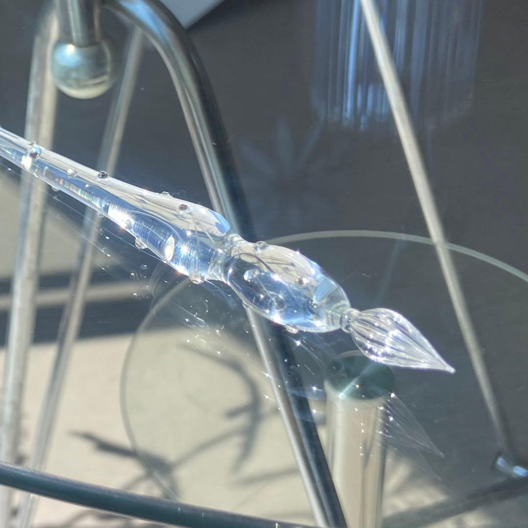 クリスタルクリア ガラスペン／硝子ペン／軽い 持ちやすい 書き心地◎ 割れにくい