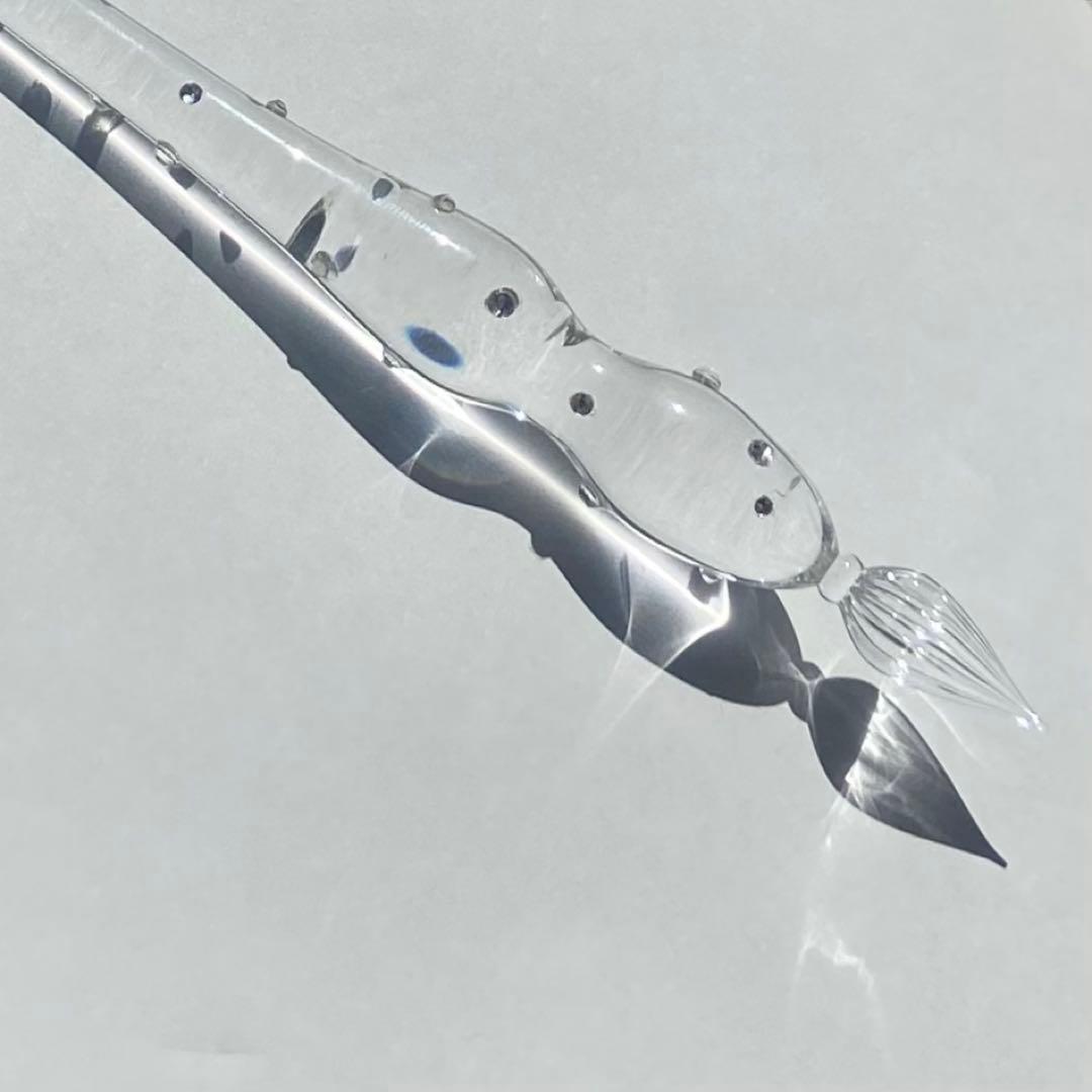 クリスタルクリア ガラスペン／硝子ペン／軽い 持ちやすい 書き心地◎ 割れにくい