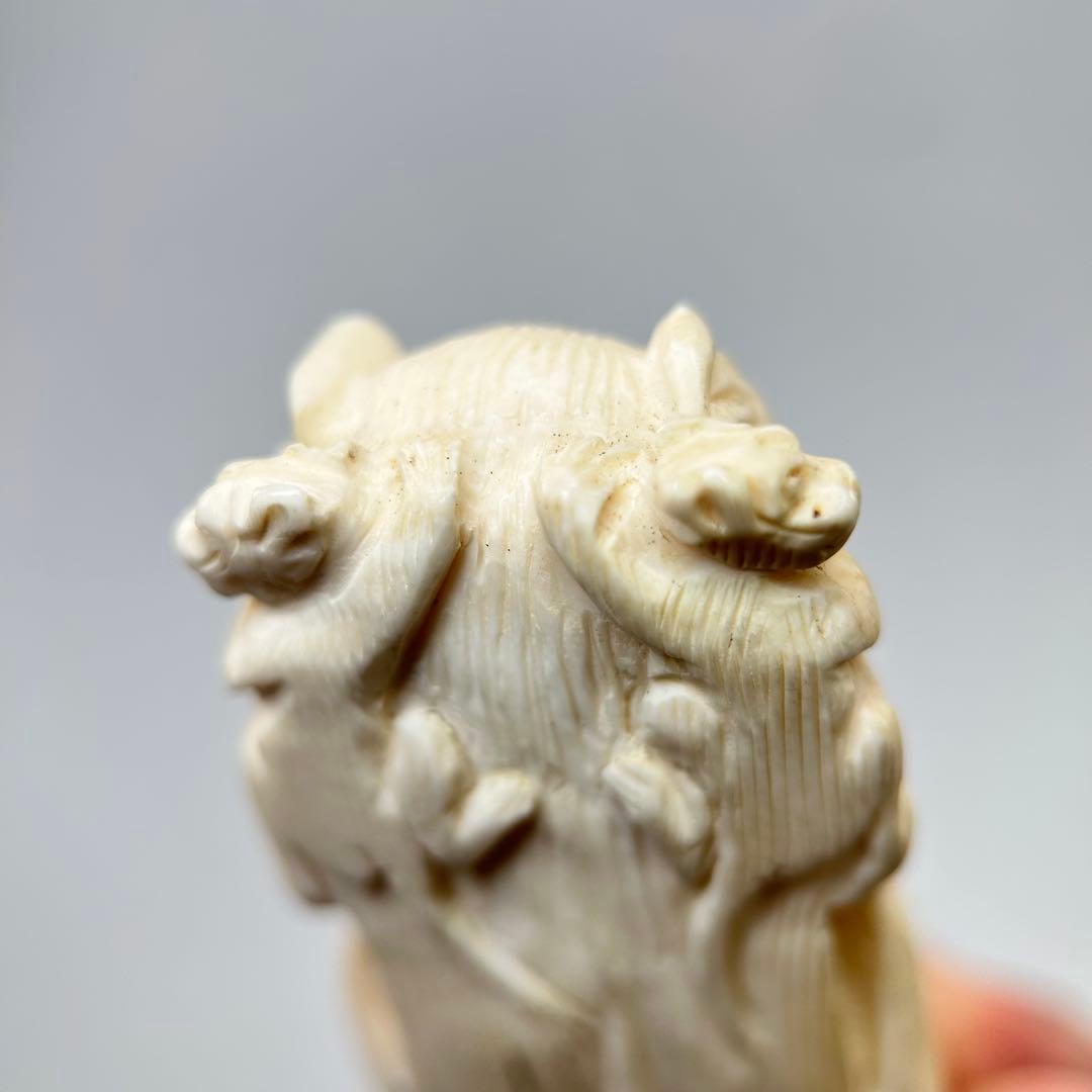 A003三猿 彫刻 木製台座付き