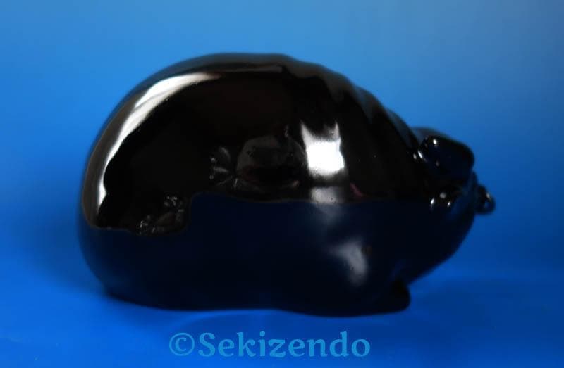 京焼　清水焼　楠部彌弌 フィギュリン 豊牛 牛 丑　銀鼻環 置物 共箱 ２５５２