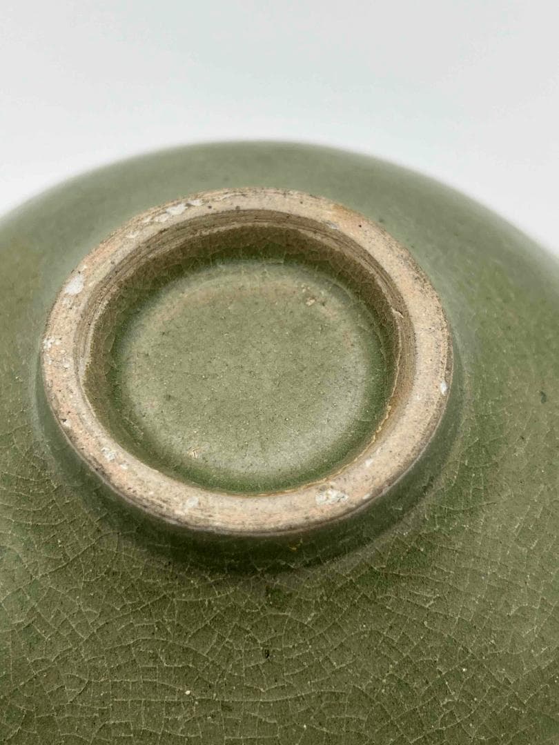 宋時代　青磁　耀州窯刻花碗　龍泉盞　茶碗　【旧家蔵出し】 唐物(A-64)