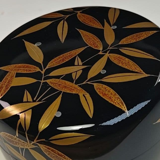 イ783 棗『道場宗廣作』『露笹　大平棗　共箱』茶器　茶道具