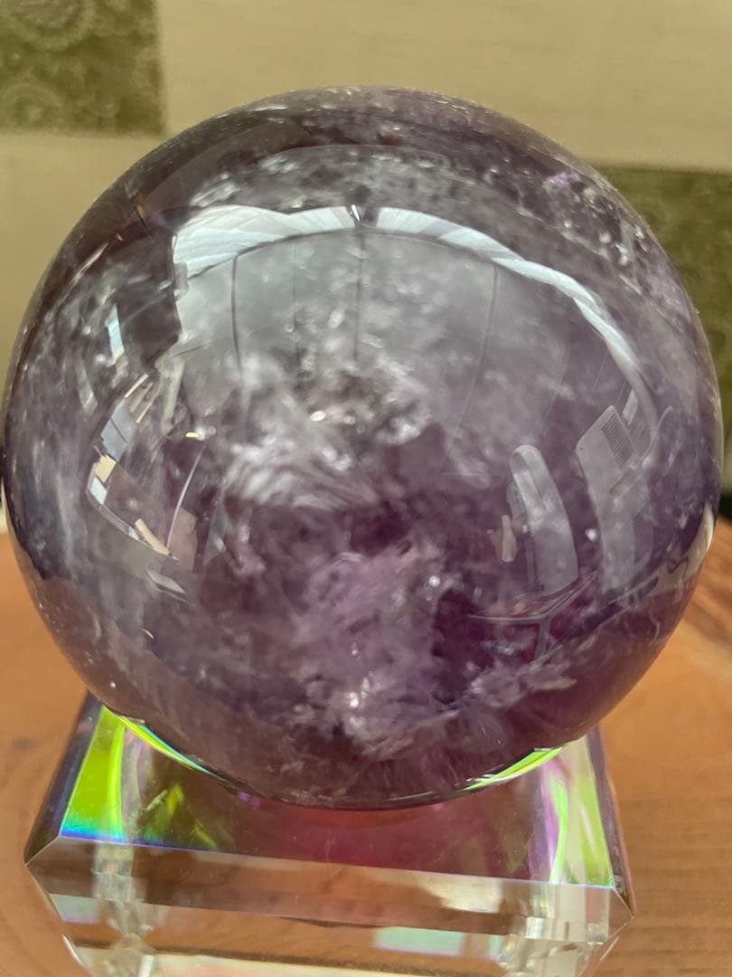 逸品大宝珠☆レインボー アメジスト アメシスト 紫水晶 丸玉 スフィア 天然石