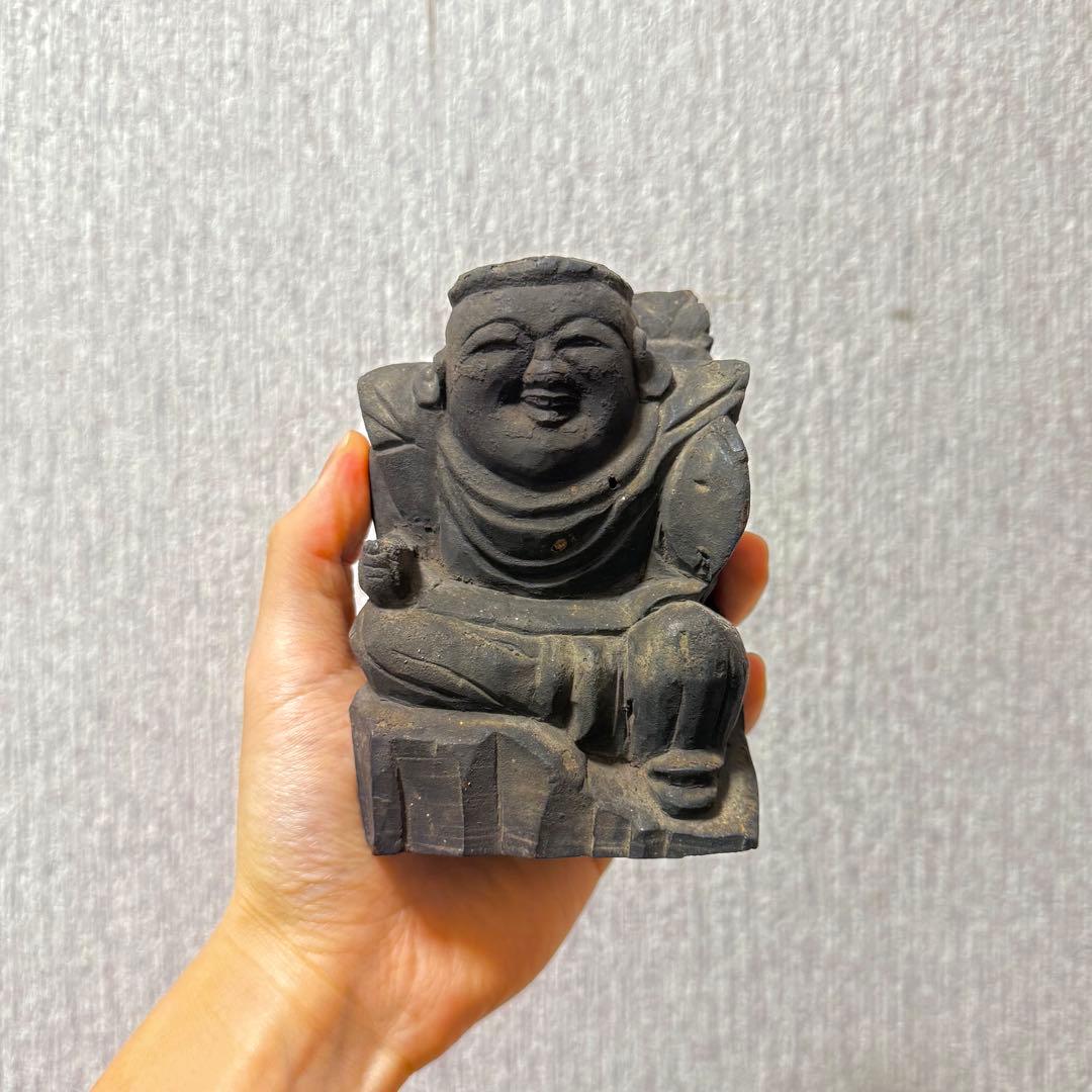 七福神 大黒天 恵比寿天 民衆仏 仏像 木彫 江戸時代 古美術 骨董 古民藝